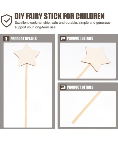 8 Pcs Make Your Own Princess Wand DIY Art Craft Kits Princess Wands for Kids Wood Stars Stick for Girls Princess Costume Art ...