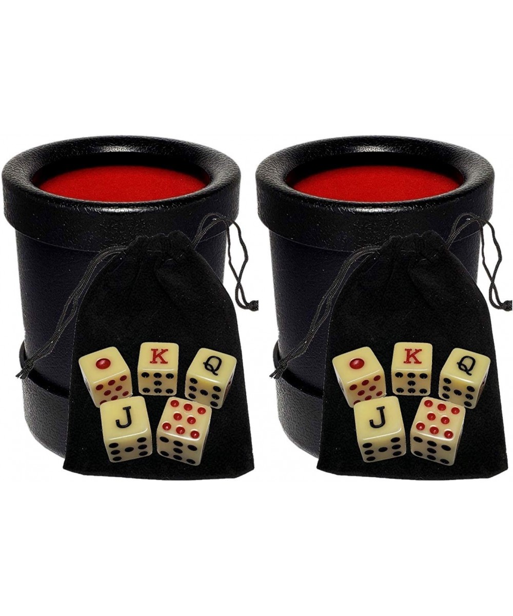 Dice Cup and 16mm Spanish Poker Dice (Bone-Tone) with Storage Pouch Set $41.92 Game Accessories