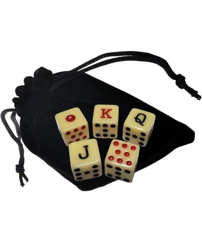 Dice Cup and 16mm Spanish Poker Dice (Bone-Tone) with Storage Pouch Set $41.92 Game Accessories