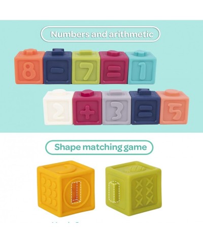 Soft Stacking Blocks for Baby Building Blocks Montessori Sensory Infant Toys Educational Baby Toys 6 Months & Up with Numbers...