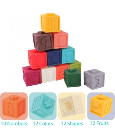 Soft Stacking Blocks for Baby Building Blocks Montessori Sensory Infant Toys Educational Baby Toys 6 Months & Up with Numbers...