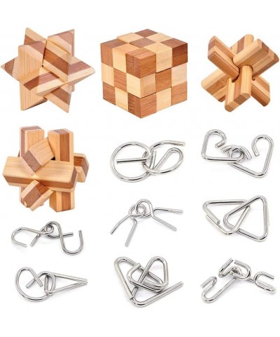 Bamboo 3D Puzzle Metal Brain Teasers Puzzles Mind Game Toys Set for Teens and Adults Pack of 12pcs $29.01 Brain Teaser Puzzles