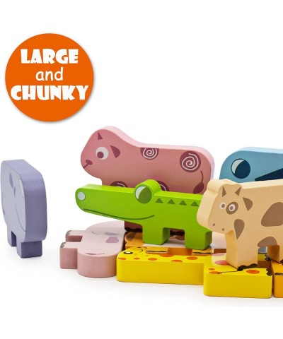 10pcs Wooden Stacking Blocks with 10 Cards Animals Balancing Games Fine Motor Skills Puzzle Montessori Educational Toys for T...