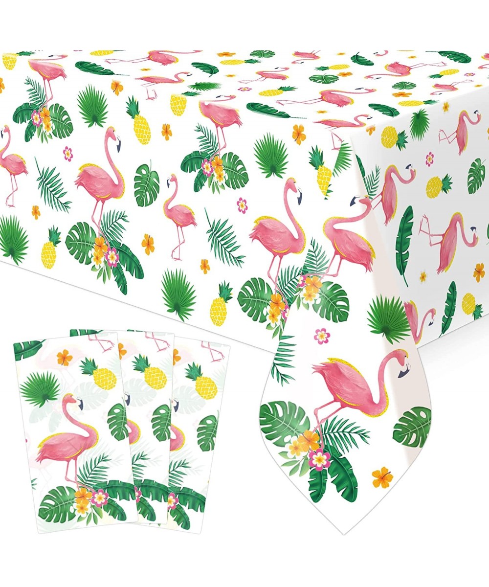 Flamingo Tablecloths Hawaiian Luau Tropical Plastic Table Covers 54” x 108” Summer Party Supplies Decoration 3 Pack $16.60 Ki...