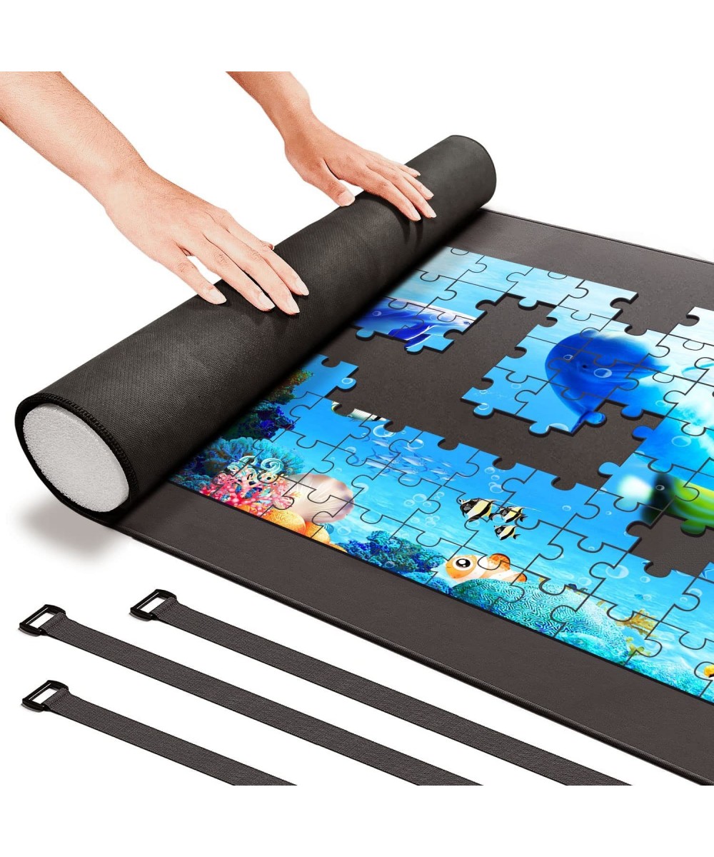 Puzzle Mats for Jigsaw Puzzles Portable Jigsaw Puzzle Mat Roll Up with Non-Slip Rubber Bottom and Smooth Polyester Top - Save...