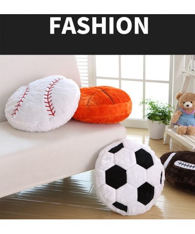 17.7" Basketball Plush Pillow Soft Fluffy Velvet Stuffed Football Throw Pillow Sports Rugby Ball Shaped Sleeping Travel Pillo...