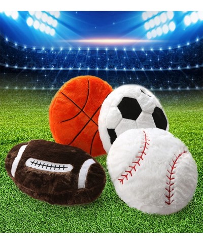 17.7" Basketball Plush Pillow Soft Fluffy Velvet Stuffed Football Throw Pillow Sports Rugby Ball Shaped Sleeping Travel Pillo...