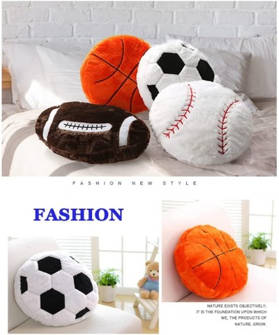 17.7" Basketball Plush Pillow Soft Fluffy Velvet Stuffed Football Throw Pillow Sports Rugby Ball Shaped Sleeping Travel Pillo...