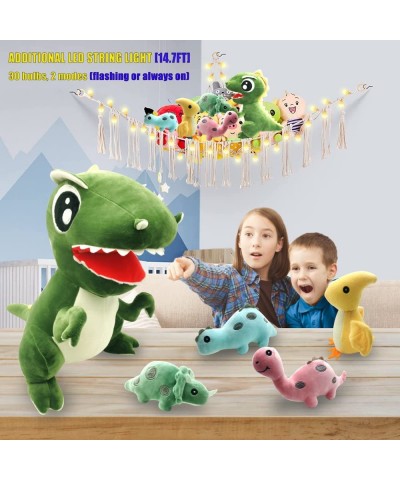 Dinosaur Stuffed Animal Plush 19.7'' Mommy Dinosaur with Stuffed Animal Storage Hammock & 4 Cute Baby Dinosaur Hatchlings Ins...