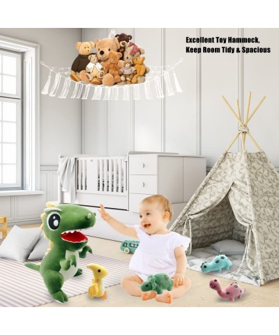 Dinosaur Stuffed Animal Plush 19.7'' Mommy Dinosaur with Stuffed Animal Storage Hammock & 4 Cute Baby Dinosaur Hatchlings Ins...