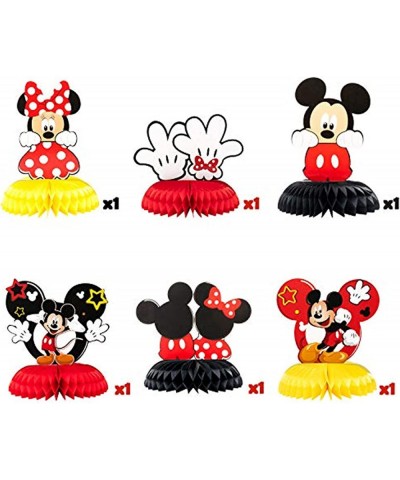 6Pcs Mouse Honeycomb Centerpieces Table Topper for Birthday Or Theme Party Decoration Double Sided Cake Topper Party Favor Pa...