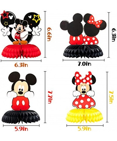 6Pcs Mouse Honeycomb Centerpieces Table Topper for Birthday Or Theme Party Decoration Double Sided Cake Topper Party Favor Pa...