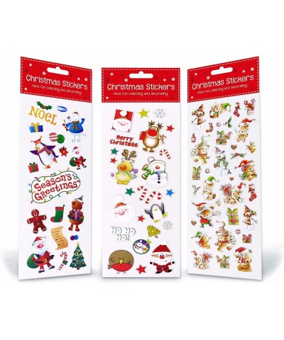 Christmas Decorating 3 Pack Sticker Sheet - Self Adhesive Merry Xmas Crafting Scrapbook Gift Present Party Bag Filler Card Ma...