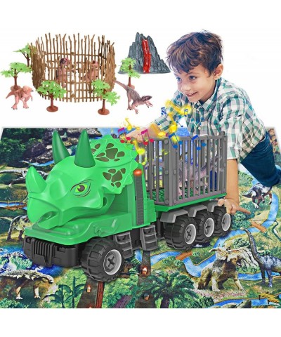 Dinosaur Transport Truck Toys for 3 4 5 Year Old Boys - Dinosaur Toys for Kids 3-5 5-7 Large Dinasour Monster Car Playset w/ ...