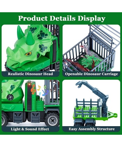 Dinosaur Transport Truck Toys for 3 4 5 Year Old Boys - Dinosaur Toys for Kids 3-5 5-7 Large Dinasour Monster Car Playset w/ ...