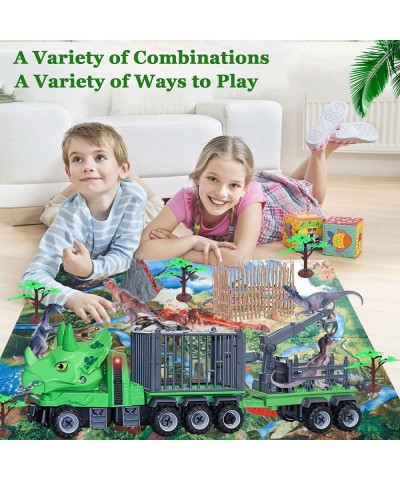 Dinosaur Transport Truck Toys for 3 4 5 Year Old Boys - Dinosaur Toys for Kids 3-5 5-7 Large Dinasour Monster Car Playset w/ ...