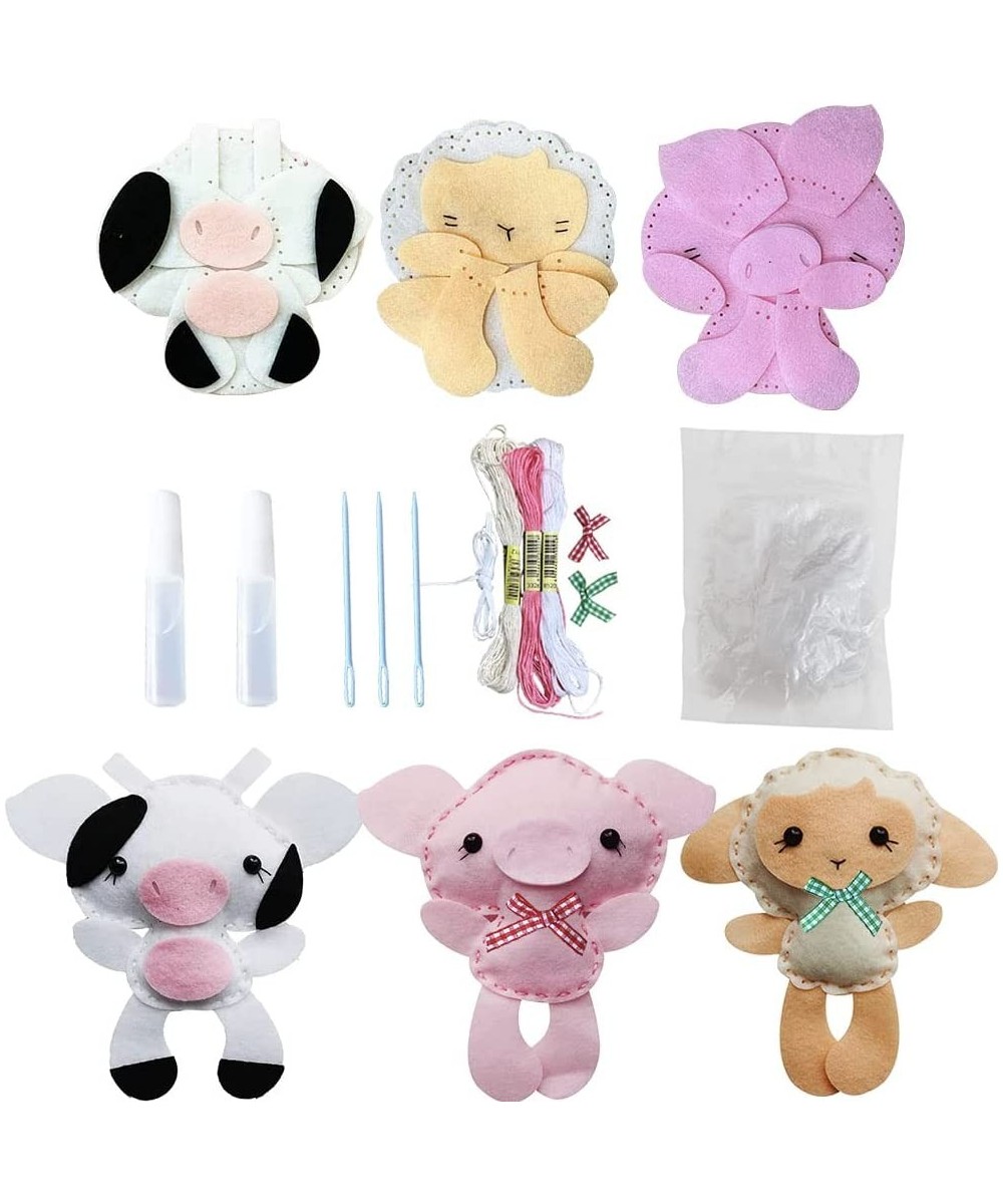 Felt DIY Sewing Crafts (Farm Animal Toy DIY Set) Farm Animal Toy DIY Making Kit - Stitch & Sew Your Toy Stuffed - 3 DIY Craft...