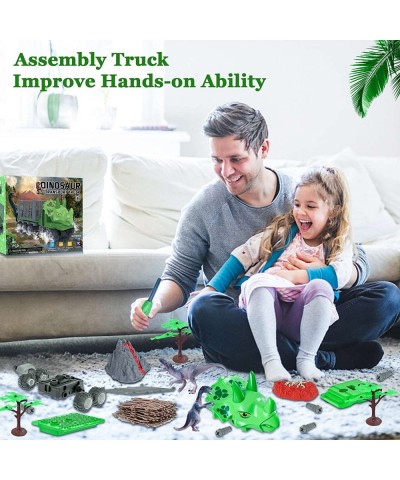 Dinosaur Transport Truck Toys for 3 4 5 Year Old Boys - Dinosaur Toys for Kids 3-5 5-7 Large Dinasour Monster Car Playset w/ ...