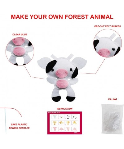 Felt DIY Sewing Crafts (Farm Animal Toy DIY Set) Farm Animal Toy DIY Making Kit - Stitch & Sew Your Toy Stuffed - 3 DIY Craft...