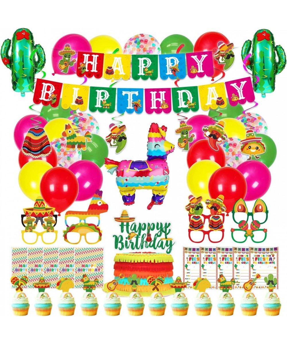 Mexican Themed Birthday Party Decorations 78 Pcs Fiesta Taco Birthday Party Supplies for Girls - Birthday Banner Cake Topper ...