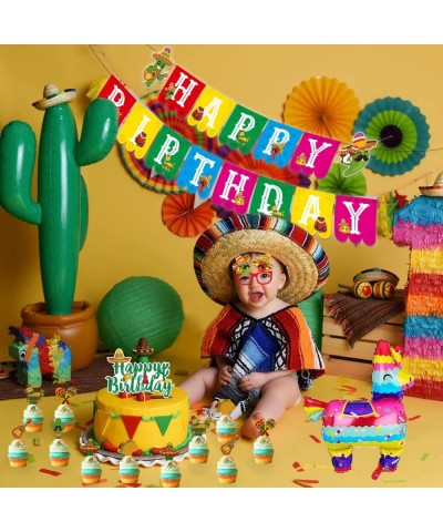 Mexican Themed Birthday Party Decorations 78 Pcs Fiesta Taco Birthday Party Supplies for Girls - Birthday Banner Cake Topper ...