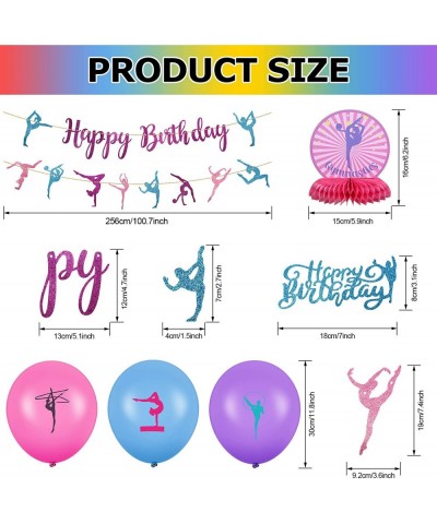 36 Pieces Gymnastics Party Supplies Decoration 2 Gymnastics Birthday Banner 3 Table Honeycomb Centerpieces 12 Cupcake Topper ...