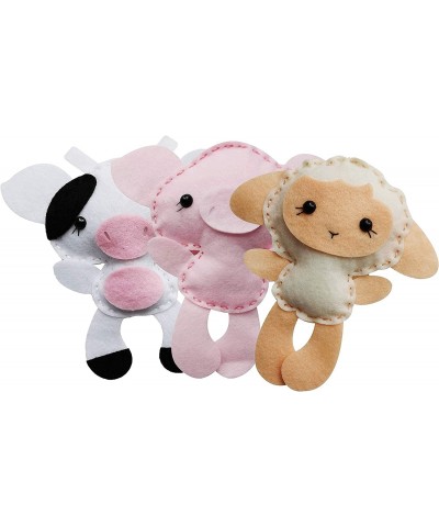 Felt DIY Sewing Crafts (Farm Animal Toy DIY Set) Farm Animal Toy DIY Making Kit - Stitch & Sew Your Toy Stuffed - 3 DIY Craft...