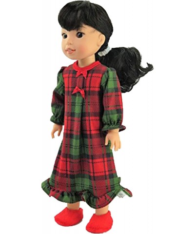 Red and Green Nightgown Pajamas Made for 14 inch Dolls Compatible with Wellie Wishers $18.71 Doll Accessories