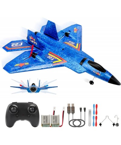 Remote Control Plane RTF F-22 Raptor 2.4Ghz 6-axis Gyro RC Airplane with Light Strip Jet Fighter Toy Gift for Kids Beginner (...