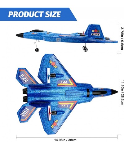 Remote Control Plane RTF F-22 Raptor 2.4Ghz 6-axis Gyro RC Airplane with Light Strip Jet Fighter Toy Gift for Kids Beginner (...