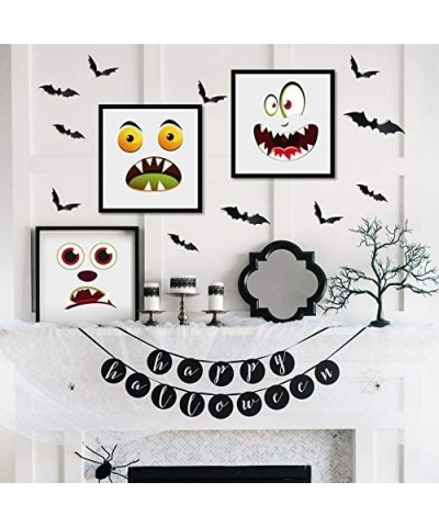 Halloween Pumpkin Decorations Stickers Kids Party Favors 40 Style Pumpkin Decorating Stickers + 12 Pack 3D Bats Wall Decals P...