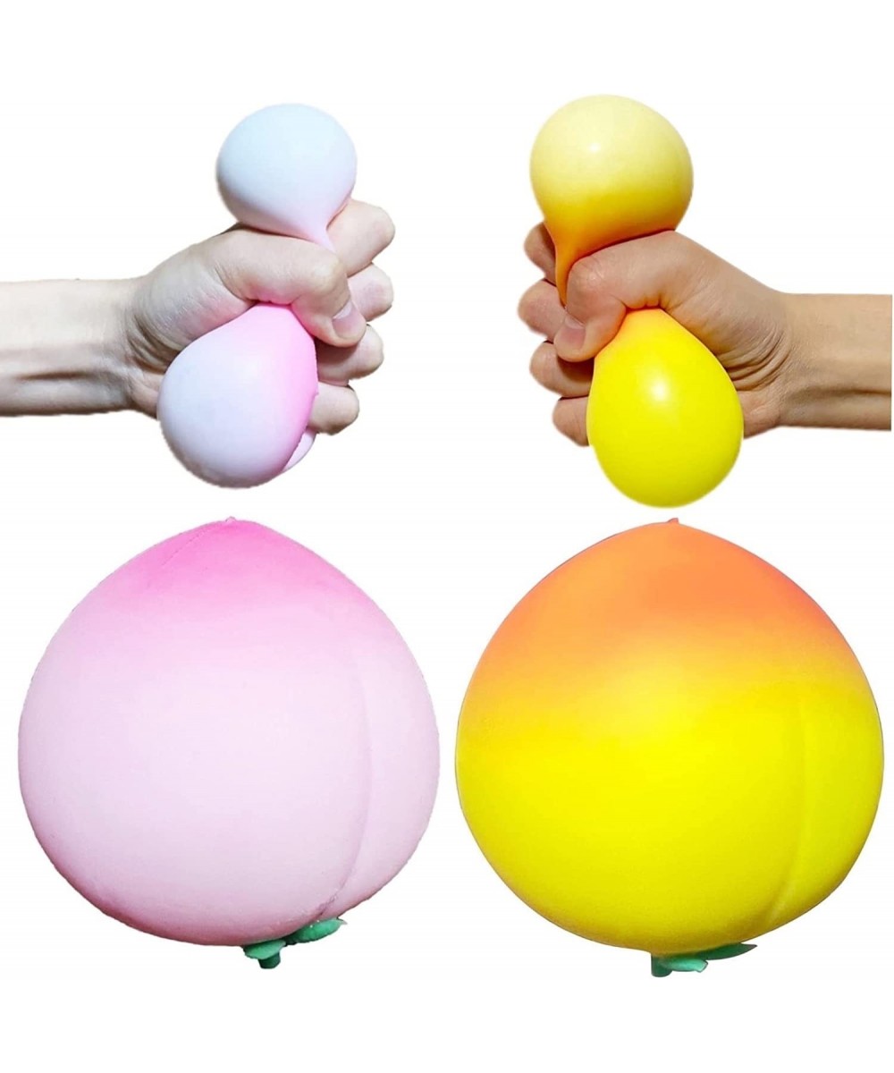 2 Pack Peach Stress Balls Sensory Fidget Toys Squishy Dough Ball Fruit Stretchy Stress Ball Fun and Soft Stress Ball 2 Colors...