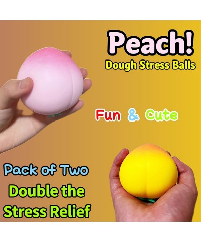 2 Pack Peach Stress Balls Sensory Fidget Toys Squishy Dough Ball Fruit Stretchy Stress Ball Fun and Soft Stress Ball 2 Colors...