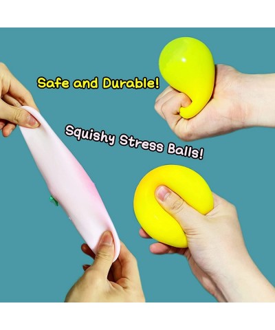 2 Pack Peach Stress Balls Sensory Fidget Toys Squishy Dough Ball Fruit Stretchy Stress Ball Fun and Soft Stress Ball 2 Colors...