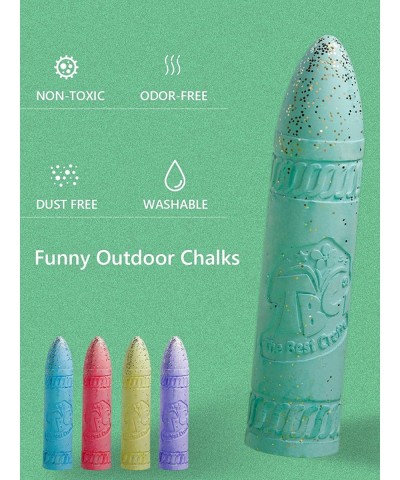 Sidewalk Chalk 6 Glitter Chalks Set Non Toxic Sidewalk Chalk for Kids Outdoor Chalk Side Walk Chalk Toys for Playground Pavem...