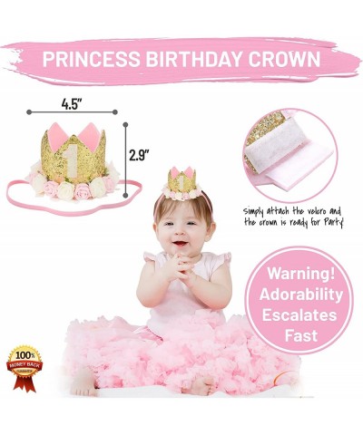 1st Birthday Girl Decoration High Chair Tutu Skirt WITH No.1 Crown -1st Birthday Decorations Cake Smash for Baby Girls - Firs...