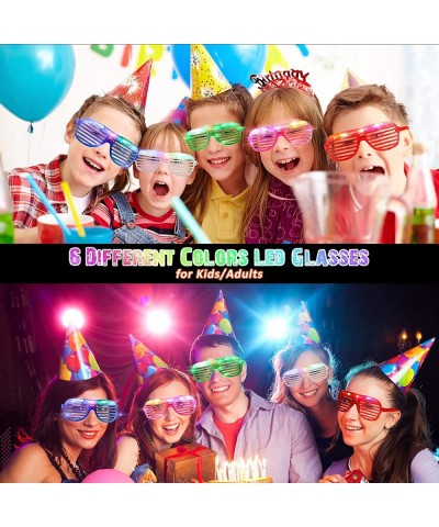 148 Pcs LED Light up Party Favors Glow in The Dark Party Supplies 48 Light up Glasses Shutter Shades Neon Glasses LED Sunglas...