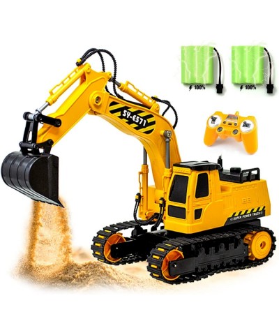 RC Excavator Toy Remote Control Hydraulic Toy Car for 4 5 6 7 8 Year Old Boys Girls Construction Tractor Vehicle Rechargable ...