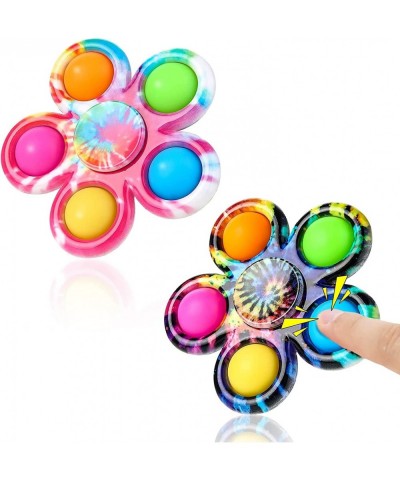 LED Light Fidget Spinners and Pop Its Toys [Pack of 2] Light Up Simple Dimple Fidget Ring Toy Pack - Stress Anxiety Relief Se...