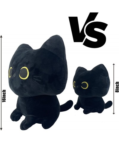 New Black Cat Plush Toy Black Cat Pillow Black Cat Stuffed Plushie Toy Black Cat Halloween Decor Anime Cat Plush Toy Gift for...