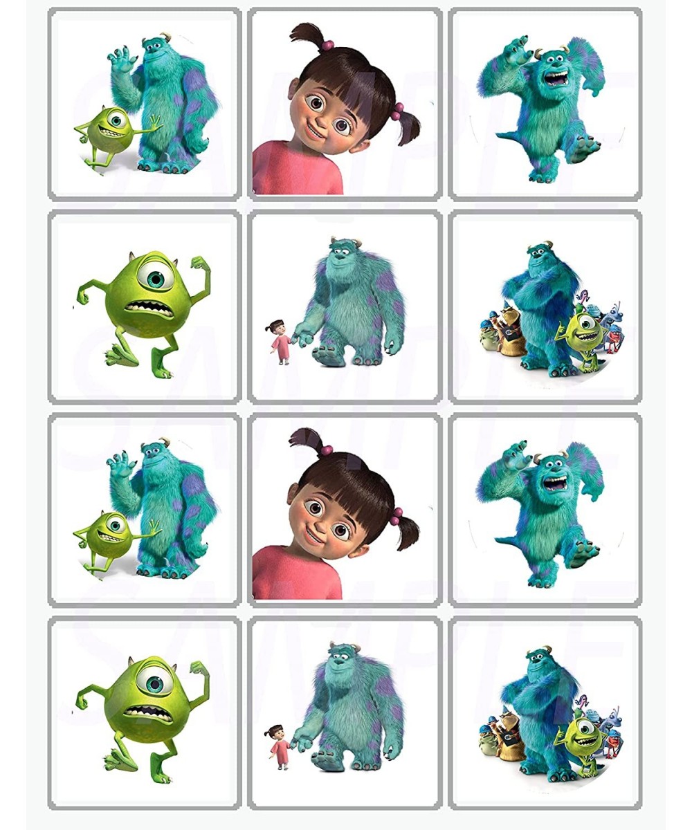 Monsters Inc Sulley Mike Boo Stickers Large 2.5” Square Labels DIY Place onto Bags Cards Boxes or Containers - 12 pc (SQ1) $2...