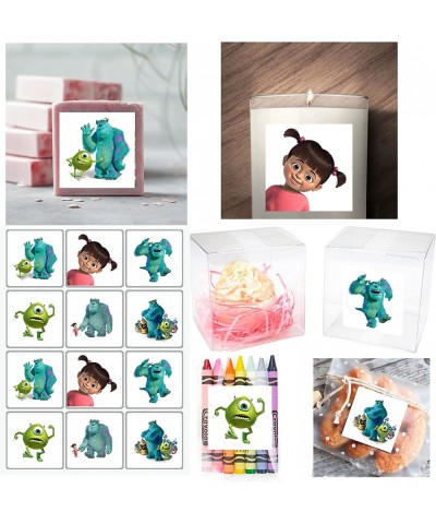 Monsters Inc Sulley Mike Boo Stickers Large 2.5” Square Labels DIY Place onto Bags Cards Boxes or Containers - 12 pc (SQ1) $2...