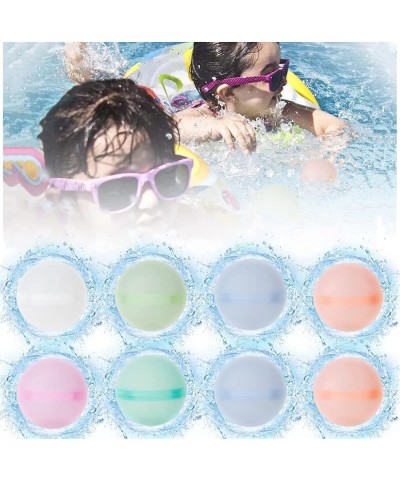 8 Pack Reusable Water Balloons Quick Fill Magnetic Water Balloons for Kids Silicone Refillable Water Bomb Splash Balls Self S...