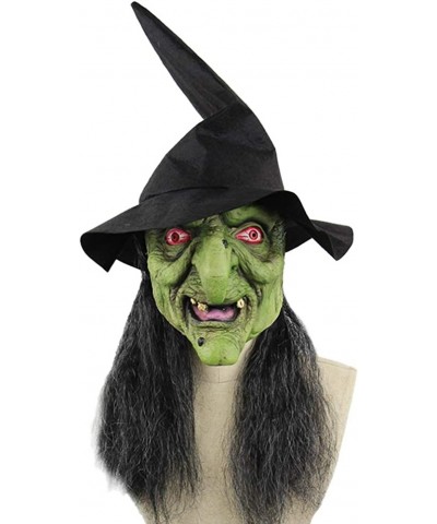 Halloween Witch Mask Halloween Horror Green Face Mask Witch Mask with Hat for Cosplay Halloween $27.65 Kids' Dress-Up Accesso...