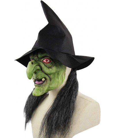 Halloween Witch Mask Halloween Horror Green Face Mask Witch Mask with Hat for Cosplay Halloween $27.65 Kids' Dress-Up Accesso...