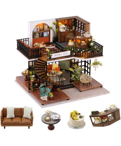 Dollhouse Miniature DIY House Kit Creative Room with Furniture for Romantic Artwork Gift (Forest Teashop) $61.89 Dollhouses