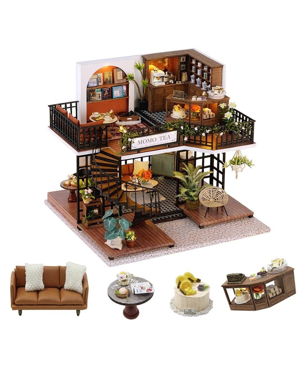 Dollhouse Miniature DIY House Kit Creative Room with Furniture for Romantic Artwork Gift (Forest Teashop) $61.89 Dollhouses