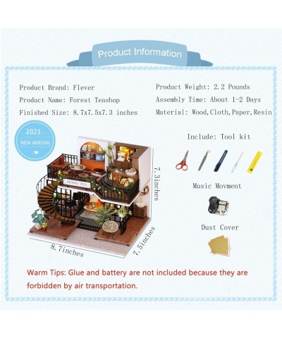 Dollhouse Miniature DIY House Kit Creative Room with Furniture for Romantic Artwork Gift (Forest Teashop) $61.89 Dollhouses