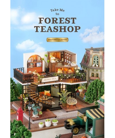 Dollhouse Miniature DIY House Kit Creative Room with Furniture for Romantic Artwork Gift (Forest Teashop) $61.89 Dollhouses