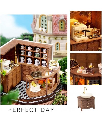 Dollhouse Miniature DIY House Kit Creative Room with Furniture for Romantic Artwork Gift (Forest Teashop) $61.89 Dollhouses